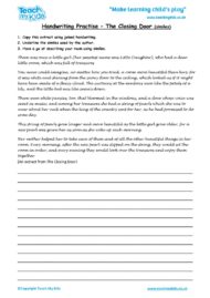 Worksheets for kids - handwriting-practise-the-closing-door-similies